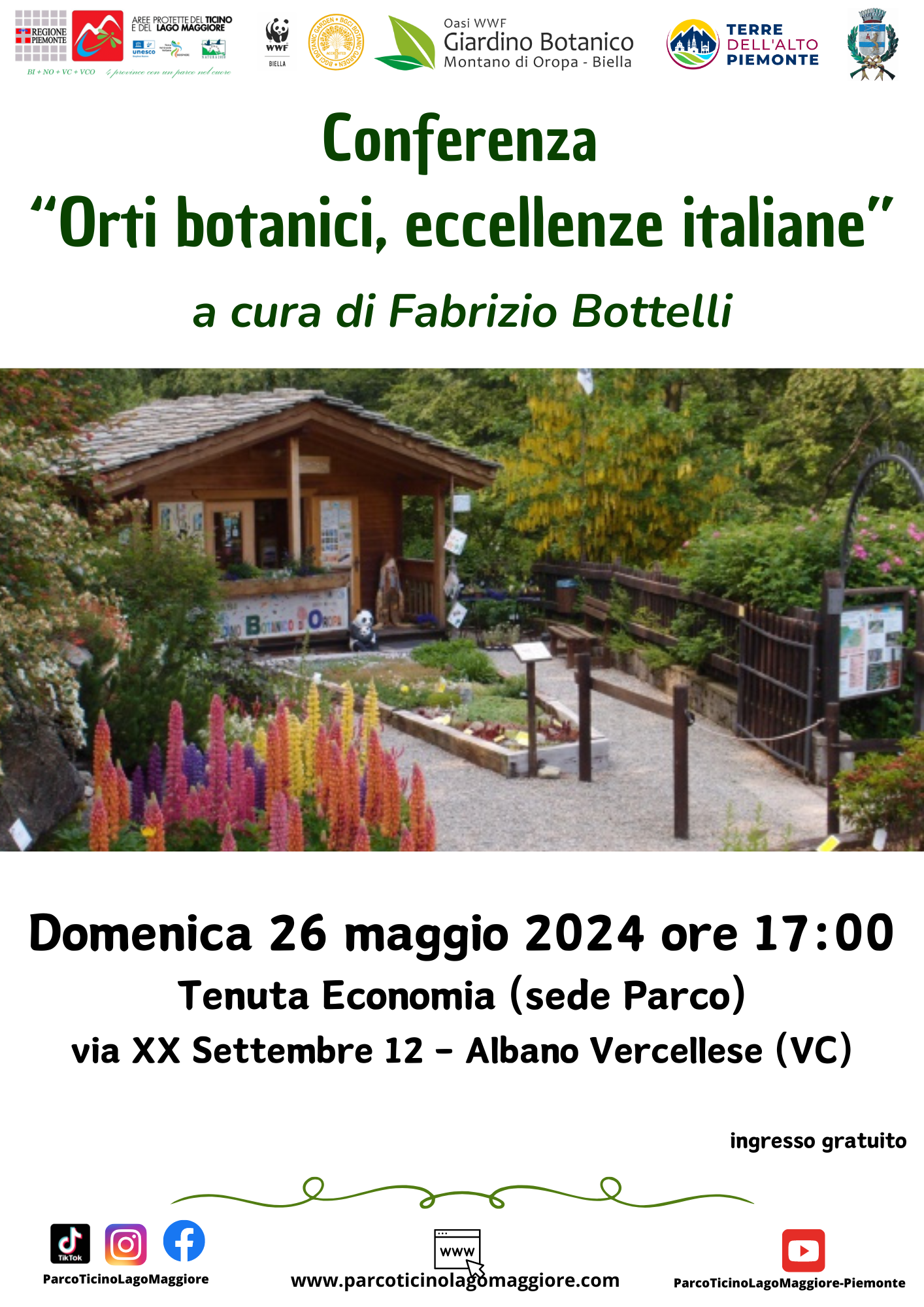 Locandina conferenza orti botanici