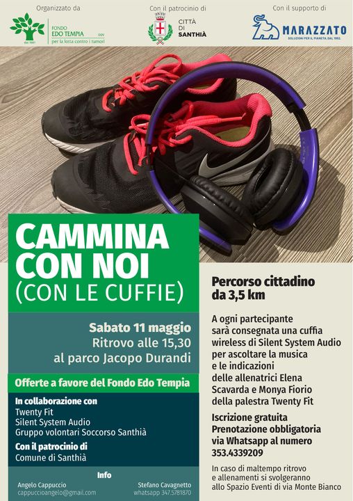 Locandina cammina con noi con le cuffie