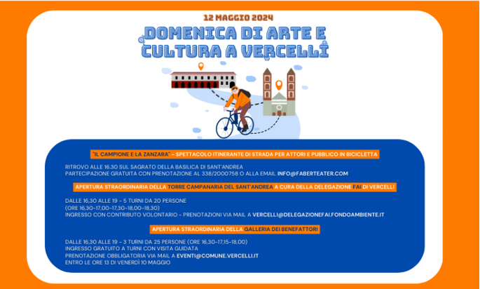 Locandina "Domenica di arte e cultura a Vercelli"