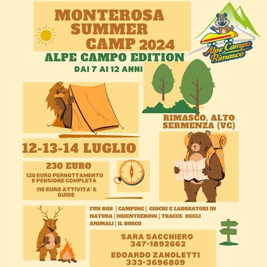 Locandina Monterosa summer camp