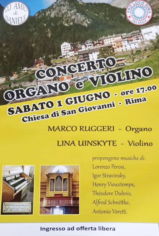 Locandina concerto organo e violino