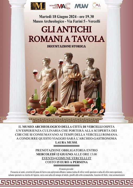 Locandina gli antichi Romani a tavola