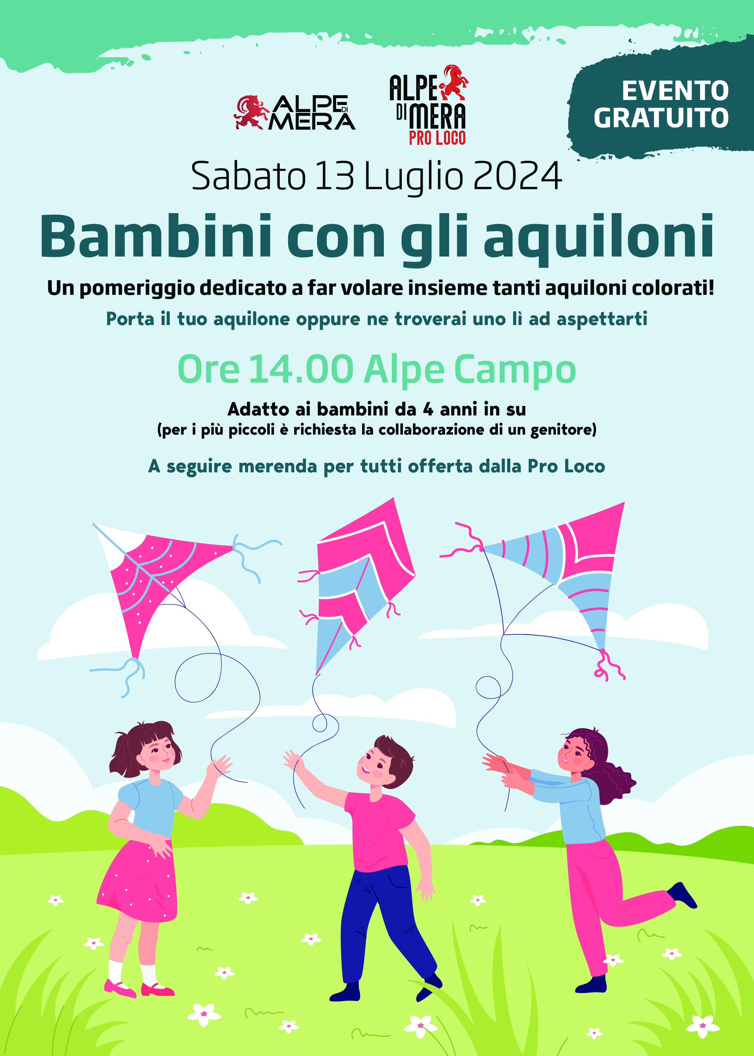 Locandina bambini con gli aquiloni