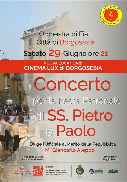 Locandina concerto Orchestra di fiati città di Borgosesia