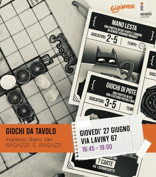 Locandina giochi da tavolo