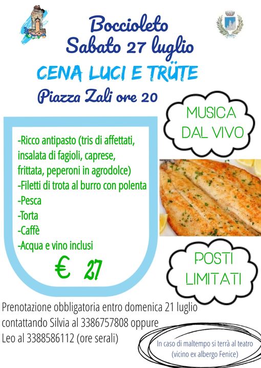 Locandina cena luci e trüte