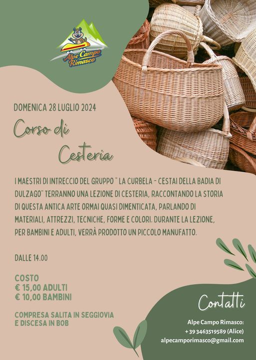 Locandina corso di cesteria