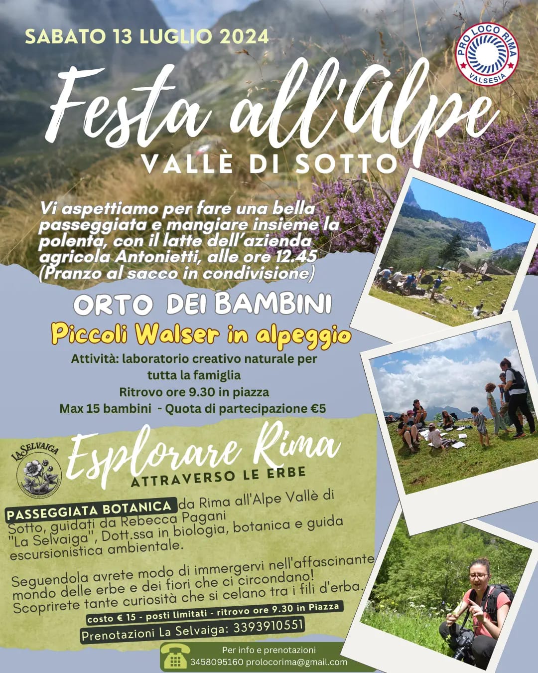 Locandina festa all'Alpe