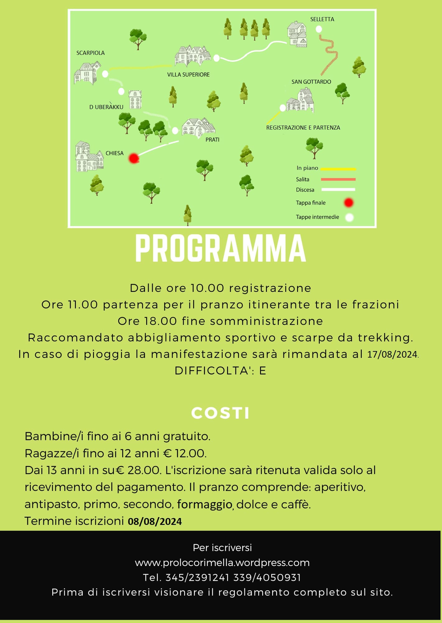 Locandina programma giro enogastronomico