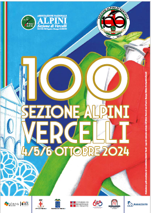 Locandina 100 anni sezione Alpini Vercelli