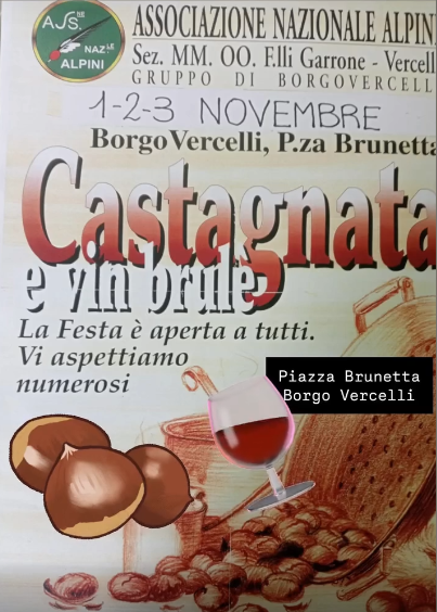 Locandina castagnata e vin brulé