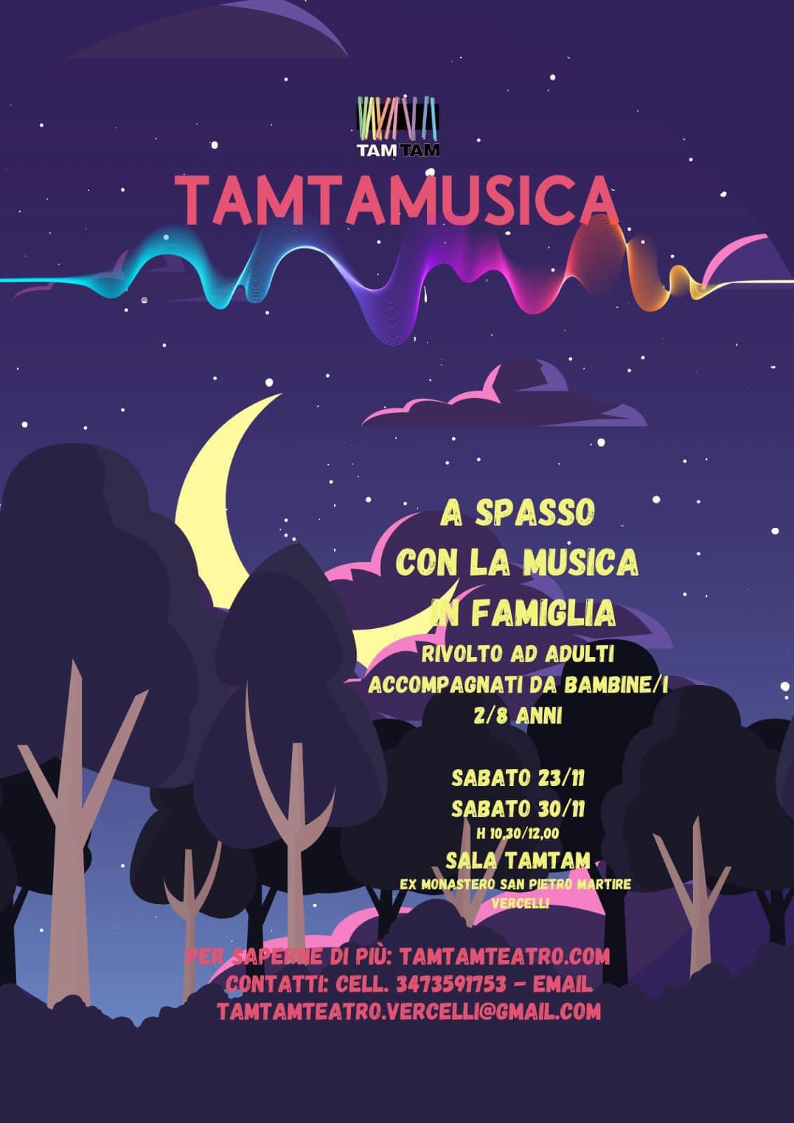 Locandina a spasso con la musica in famiglia