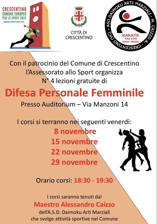 Locandina corso di difesa femminile