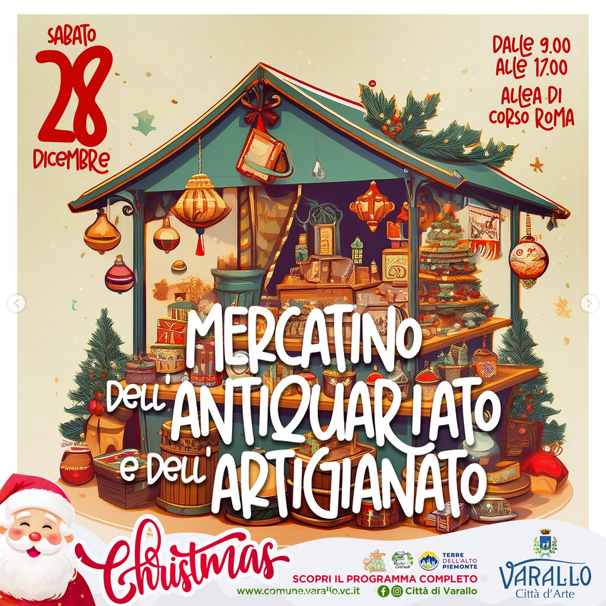 Locandina mercatino antiquariato e artigainato