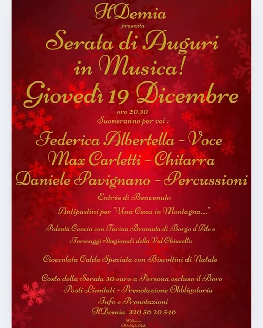 locandina serata di auguri in musica.