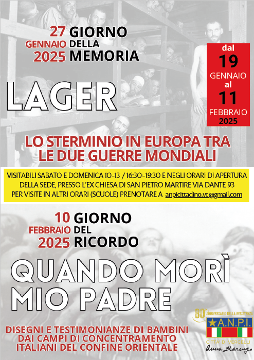 Locandina mostre Lager e Quando morì mio padre