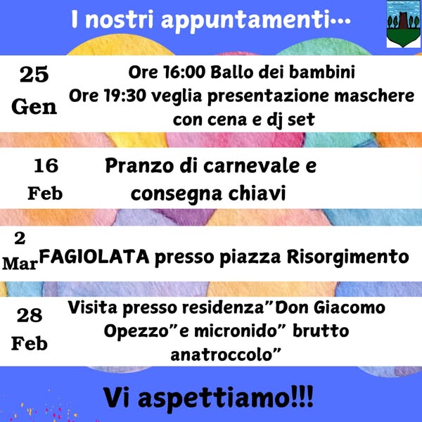 Programma Carnevale a Costanzana