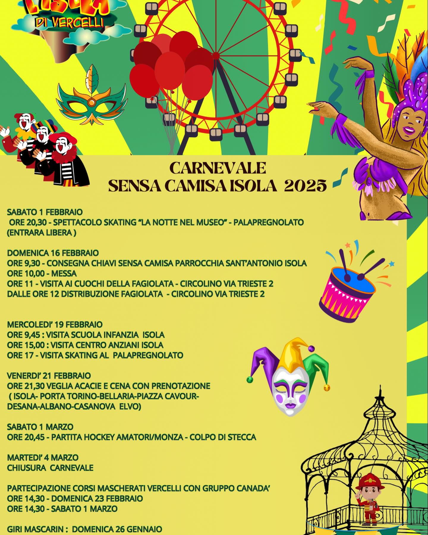 locandina Carnevale sensa camisa Isola 2025