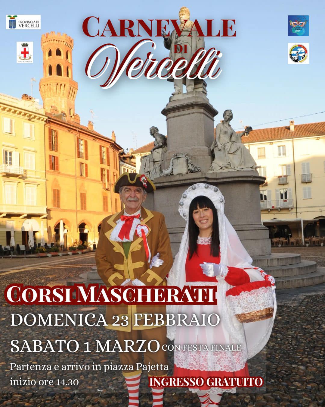 Locandina corsi mascherati a Vercelli