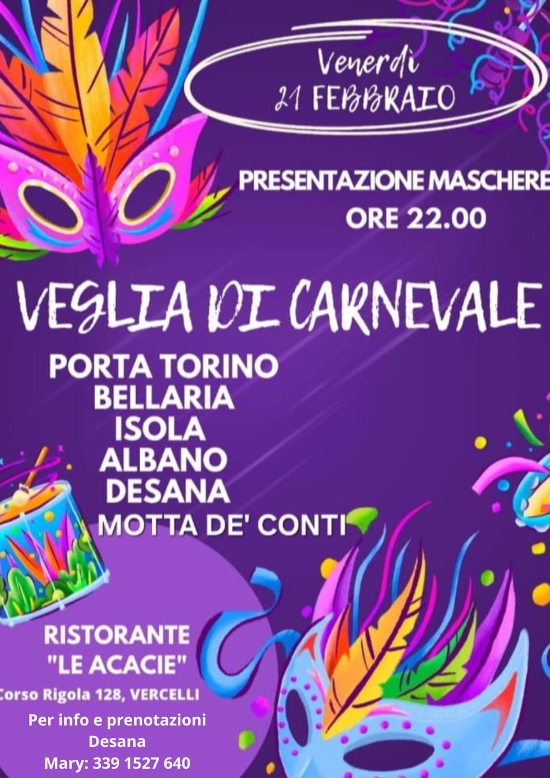 locandina veglia di Carnevale