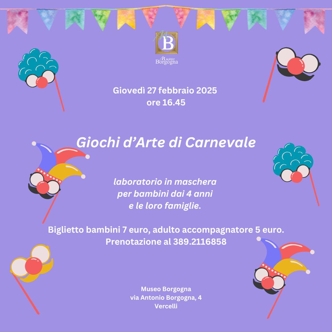 locandina giochi d'arte di Carnevale