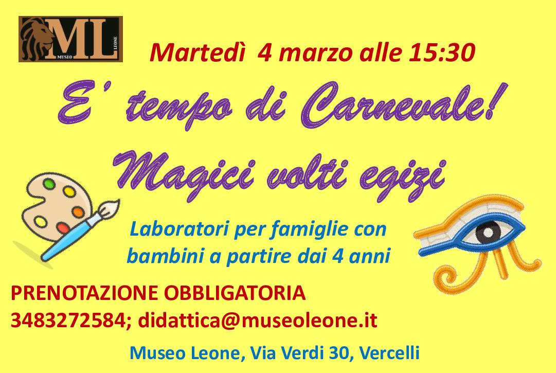 Locandina "E' tempo di Carnevale! Magici volti egizi"