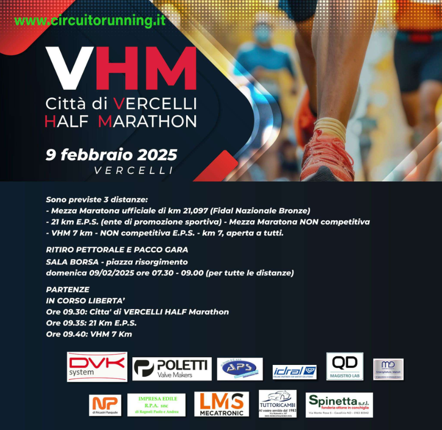 Locandina Vercelli Half Marathon