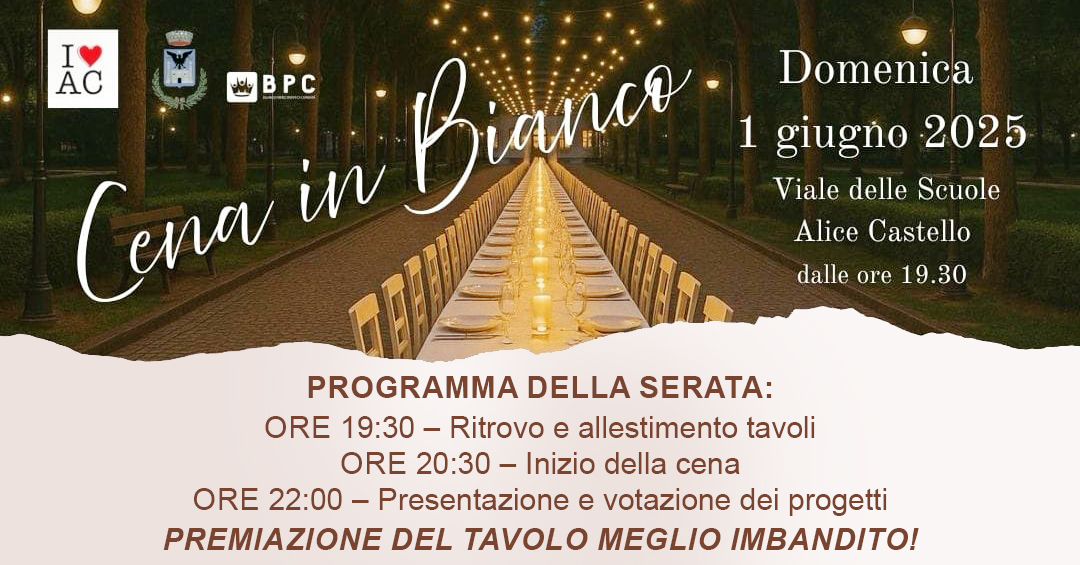 locandina cena in bianco