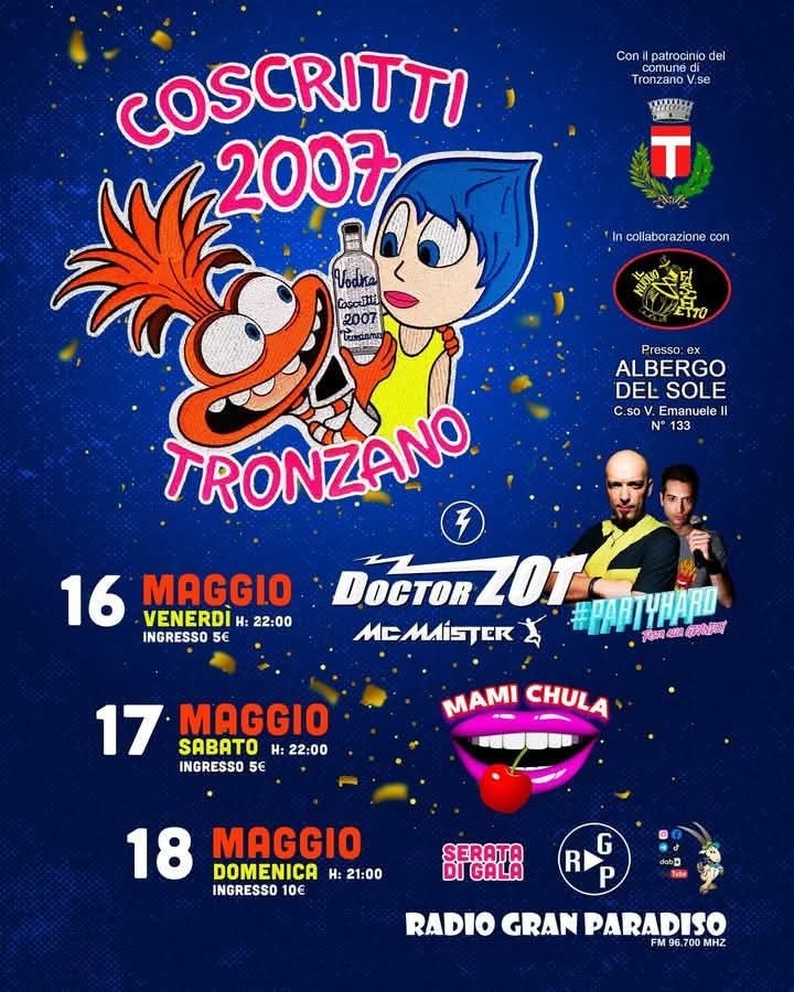 locandina festa coscritti 2007 Tronzano