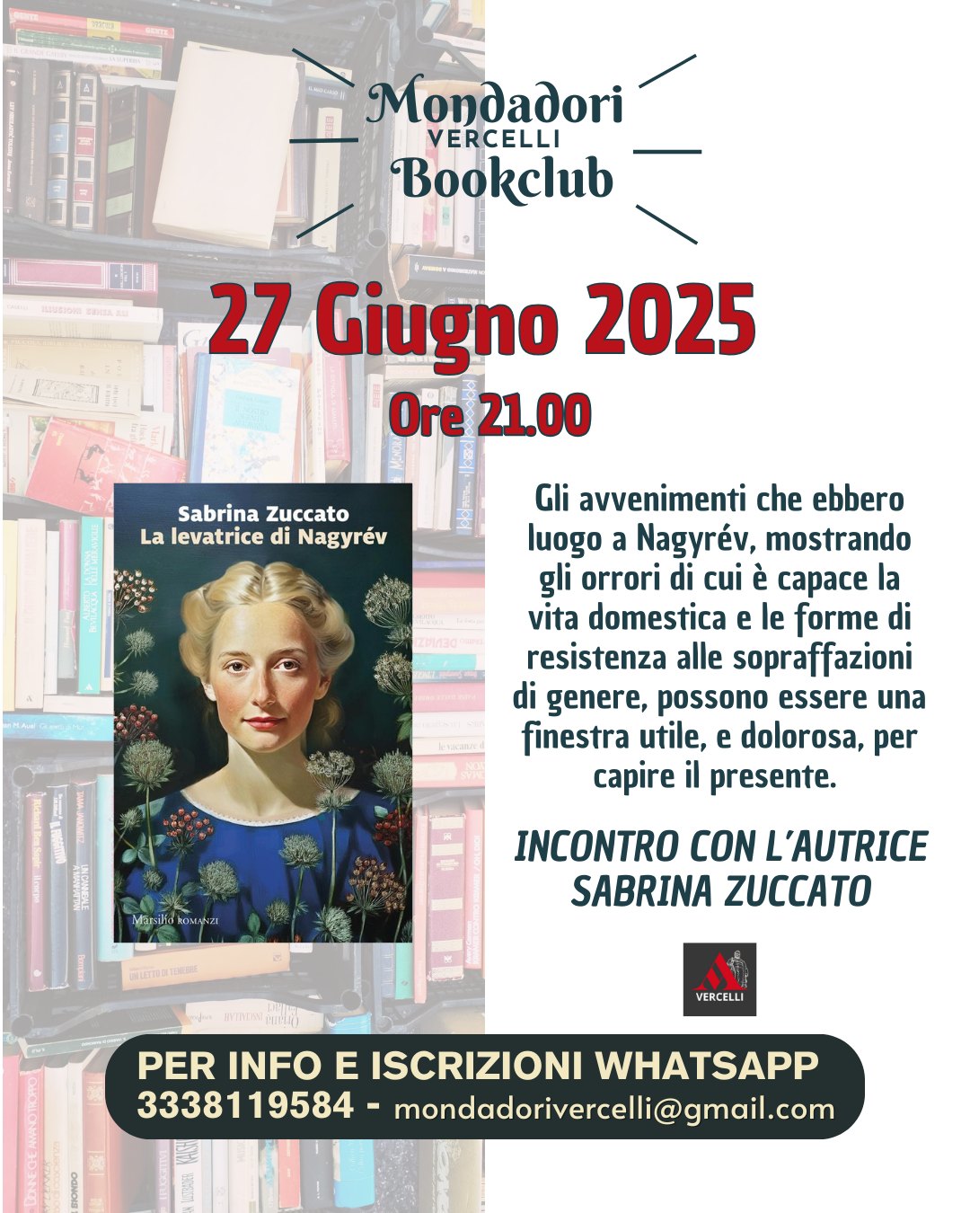 Locandina bookclub Sabrina Zuccato