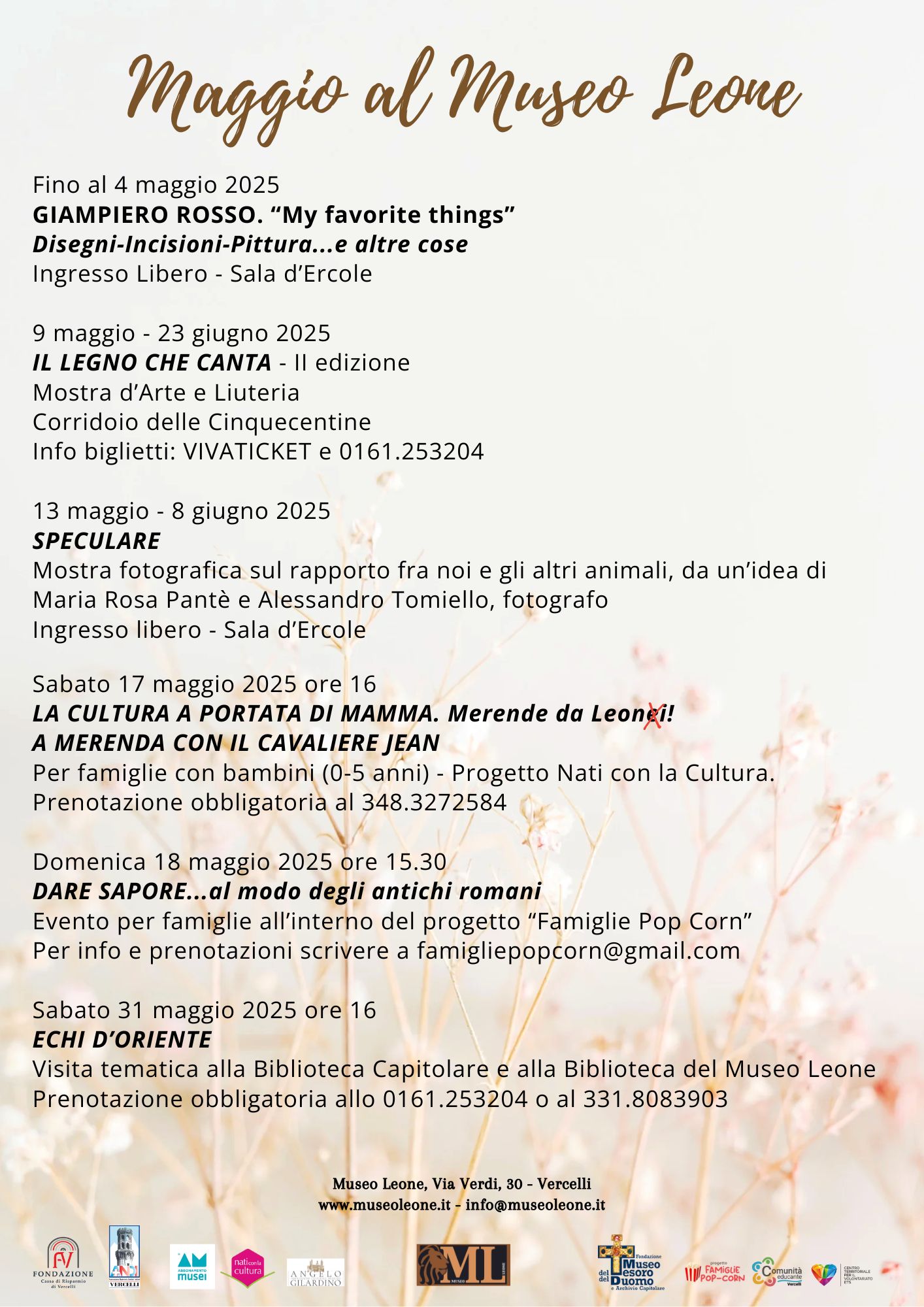 locandina maggio al Museo Leone
