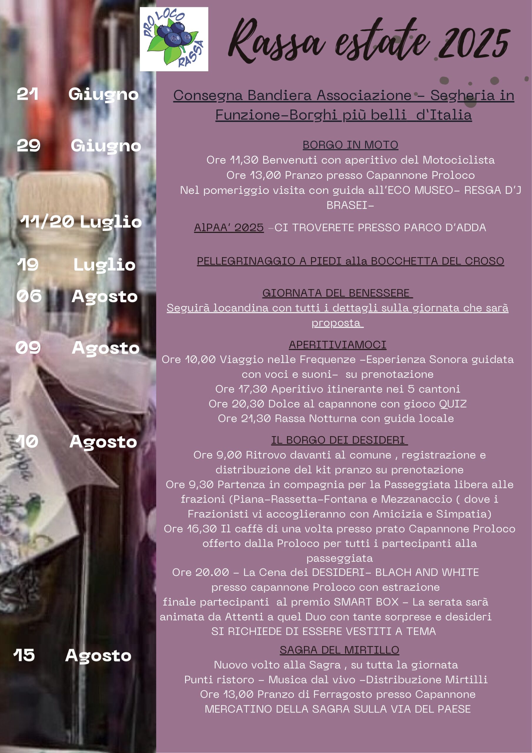 programma Rassa estate 2025