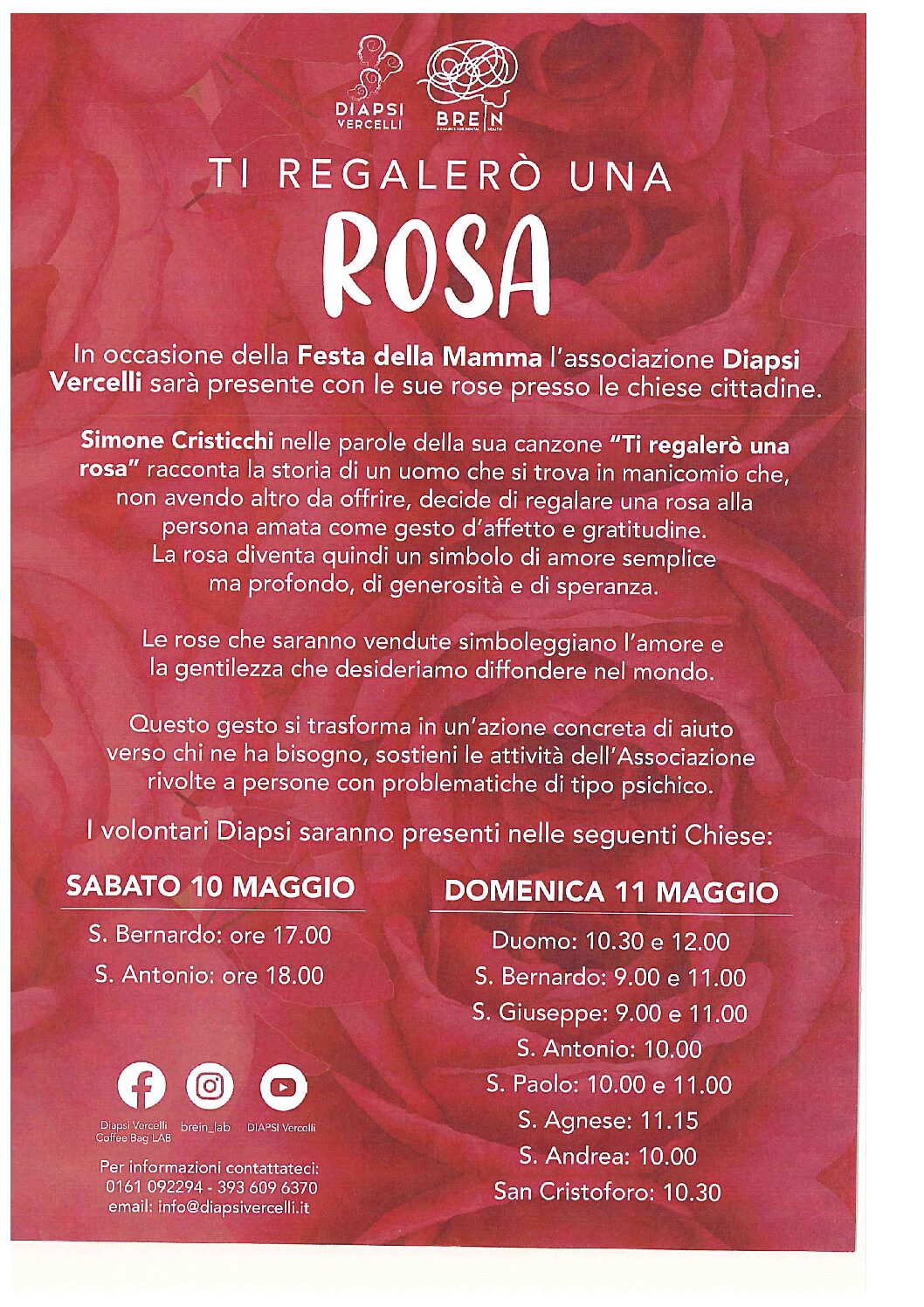 locandina evento ti regalerò una rosa