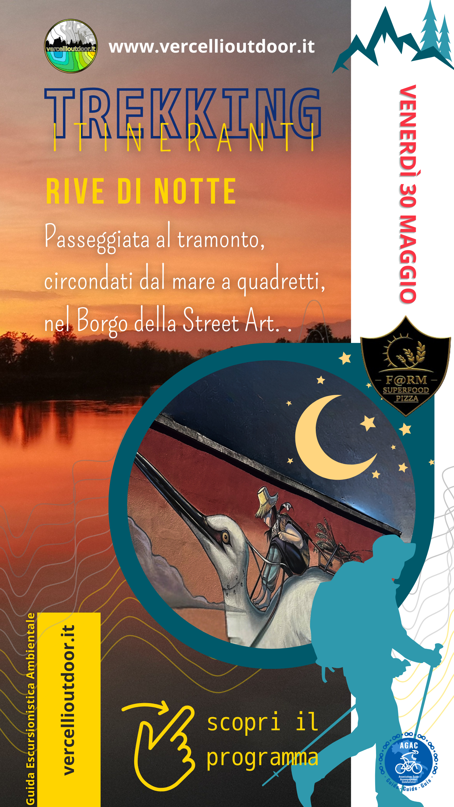 Locandina trekking Rive di notte