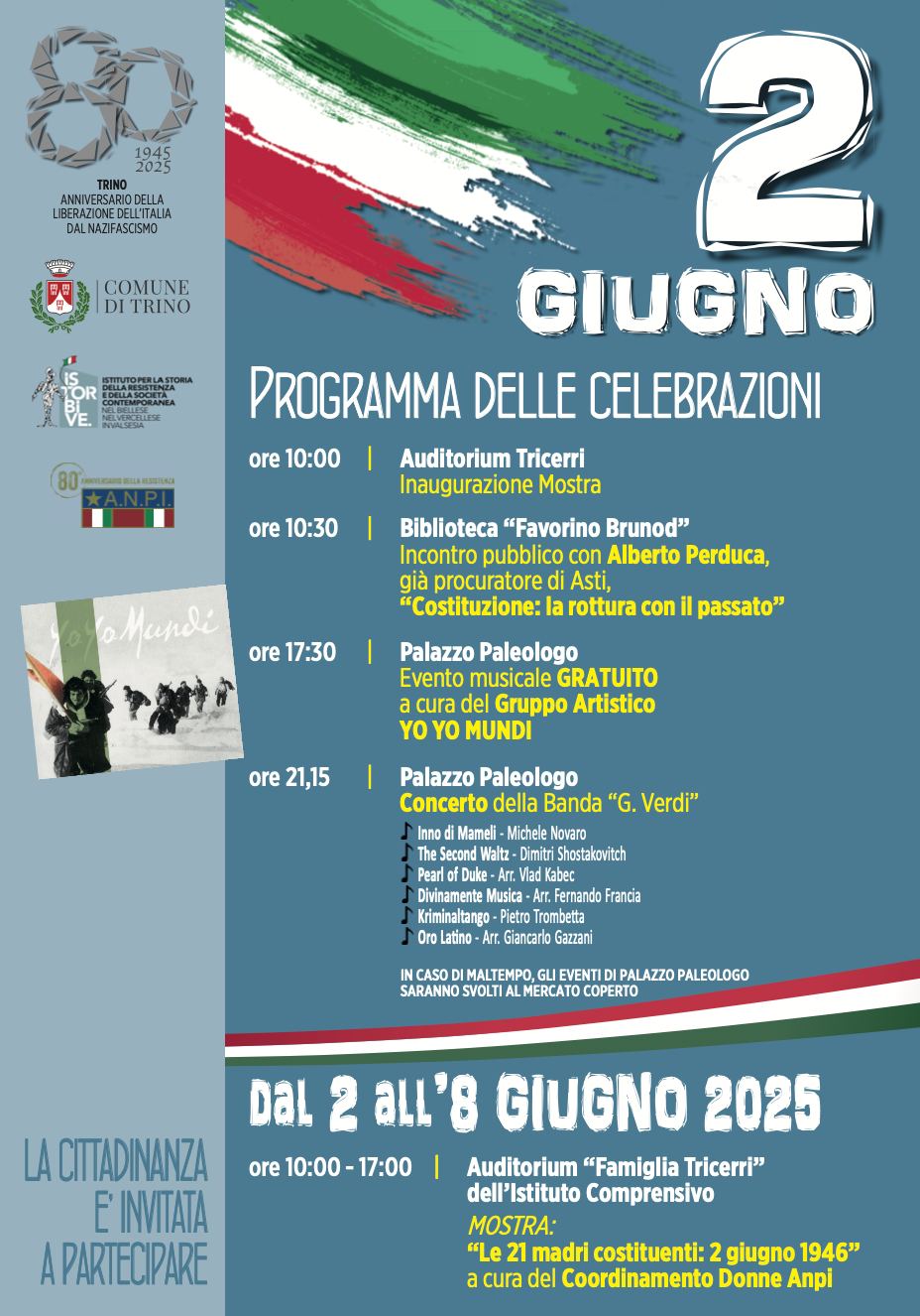 Locandina celebrazioni 2 giugno