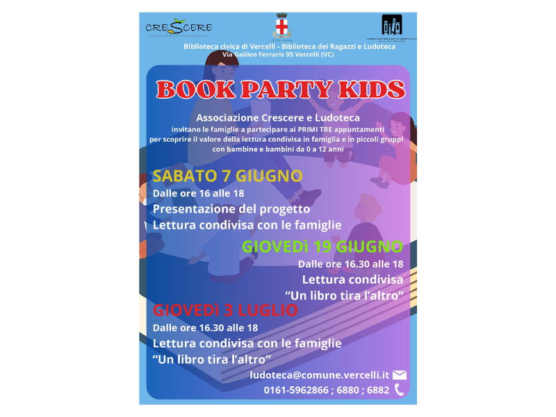 locandina book party kids