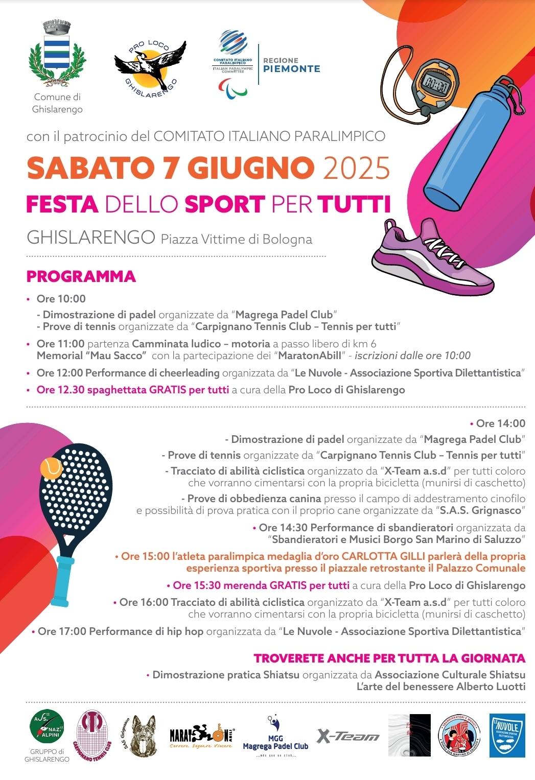 locandina festa dello sport per tutti