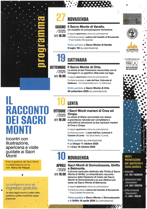 locandina programma il racconto dei sacri monti