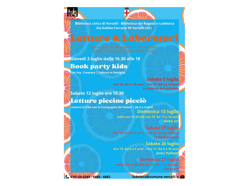 locandina letture e laboratori luglio