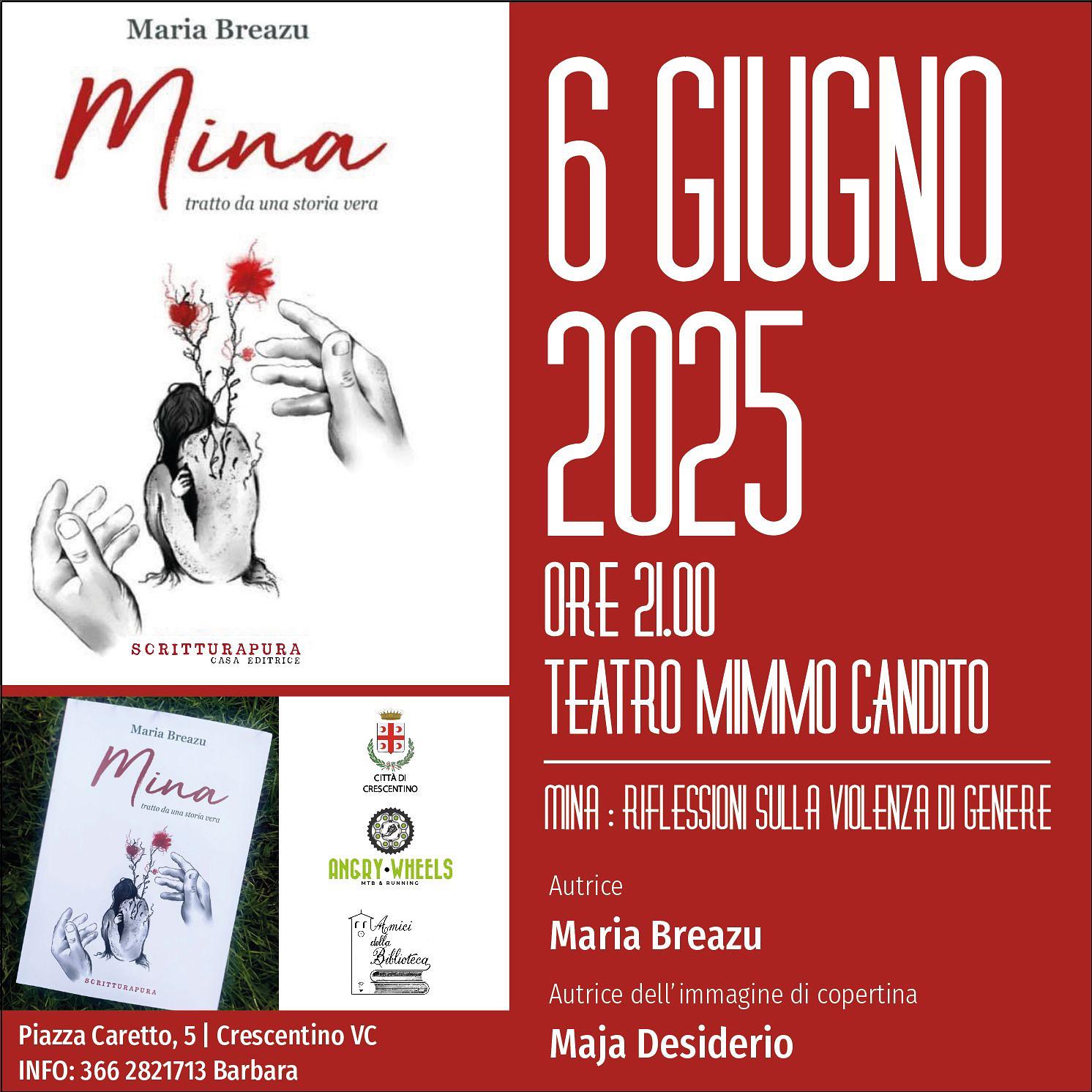 locandina presentazione libro "Mina"