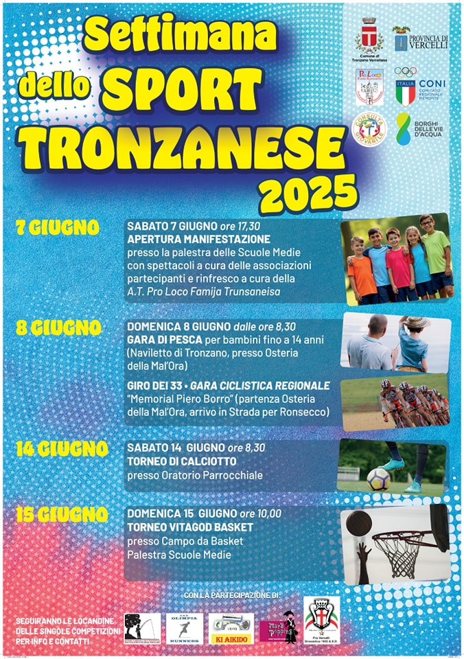 Locandina settimana dello sport tronzanese