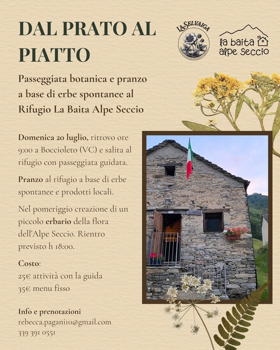 Locandina dal prato al piatto