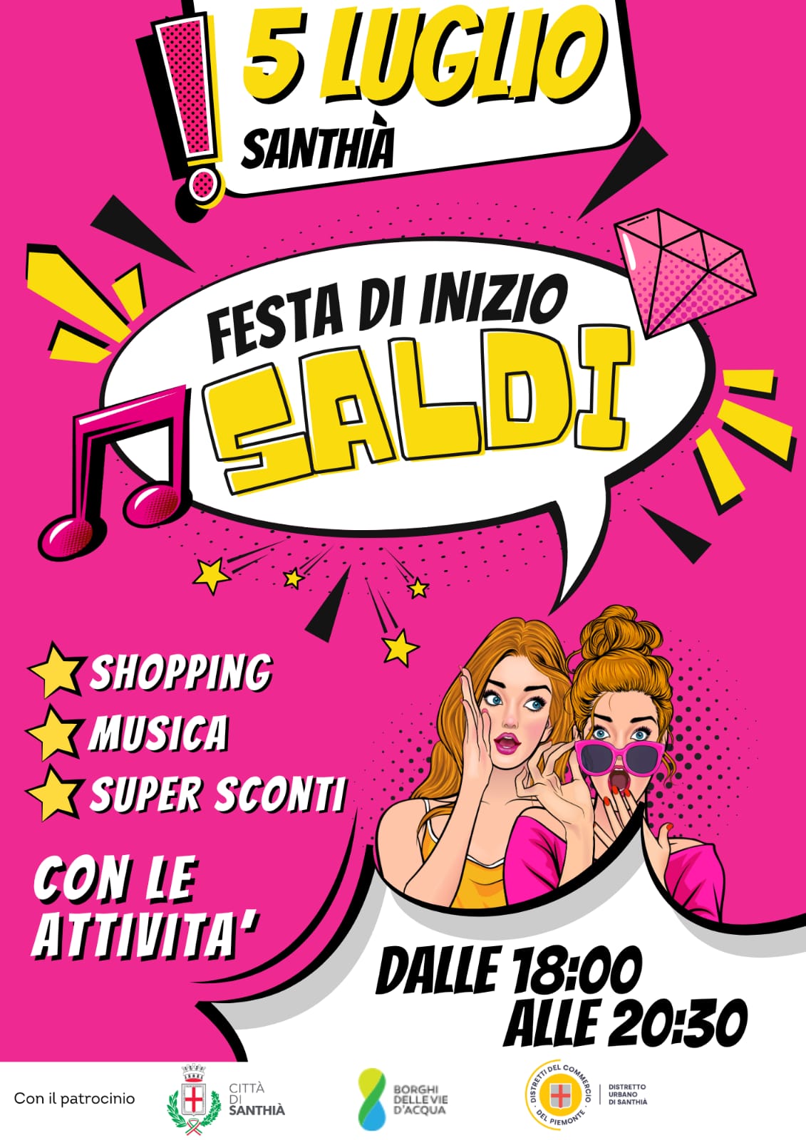 locandina festa di inizio saldi