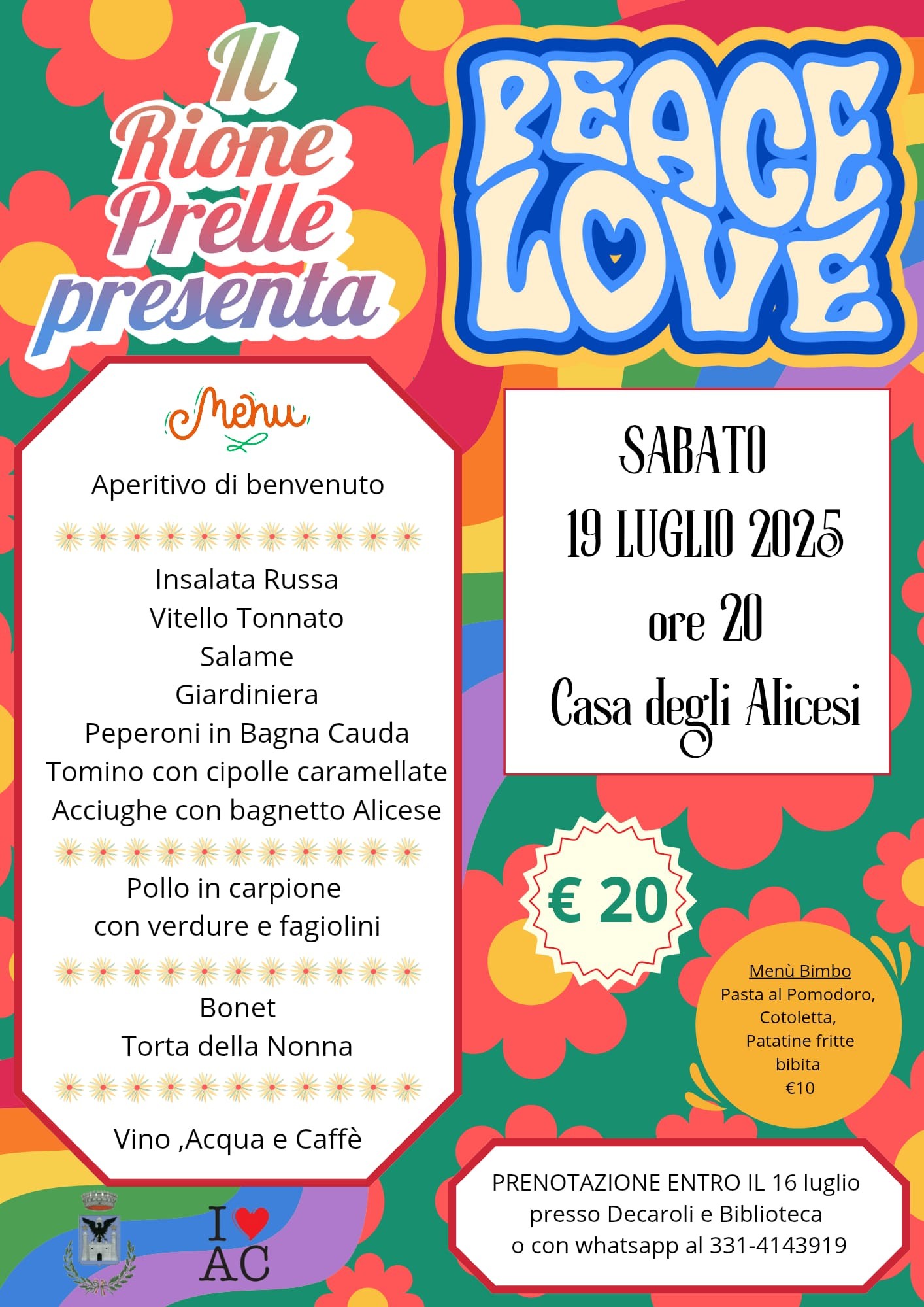 locandina cena Peace & love