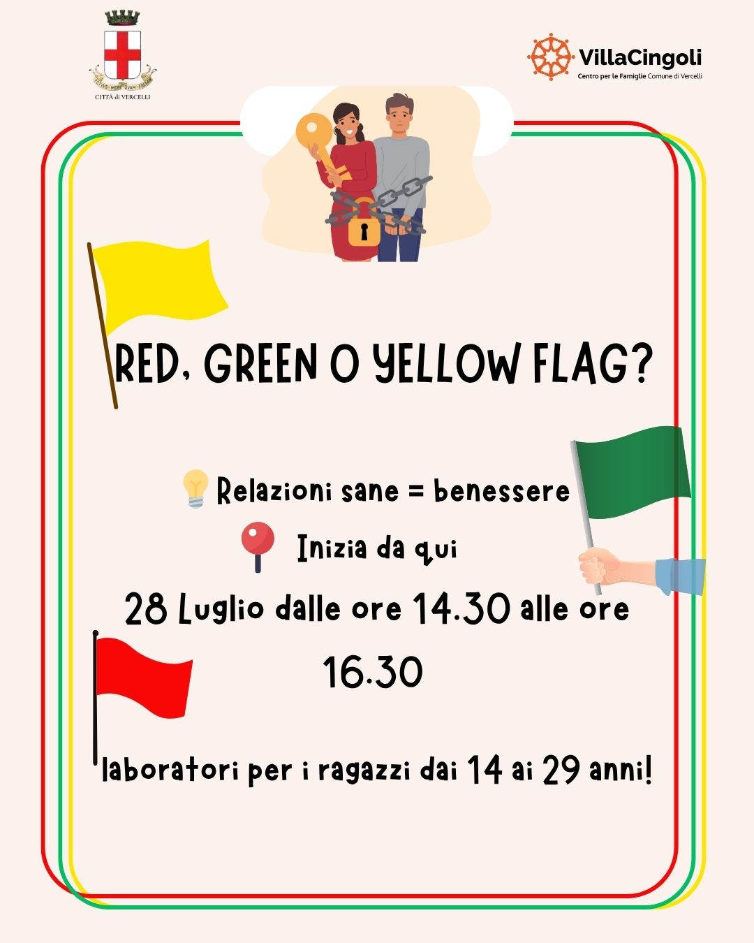 locandina red, green o yellow flag?