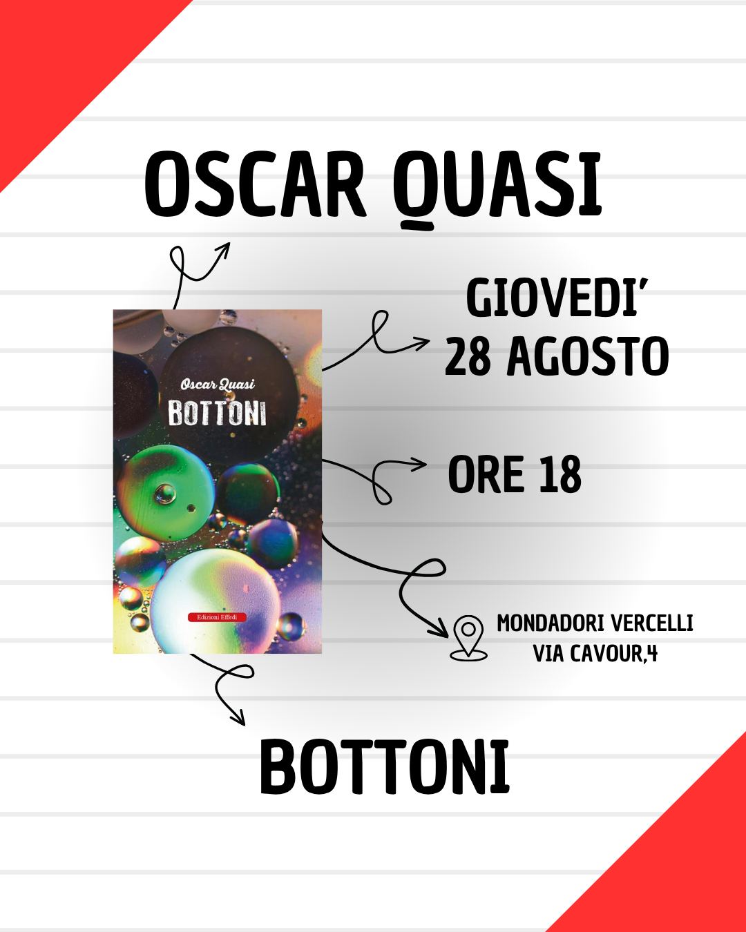 locandina presentazione libro di Oscar Quasi