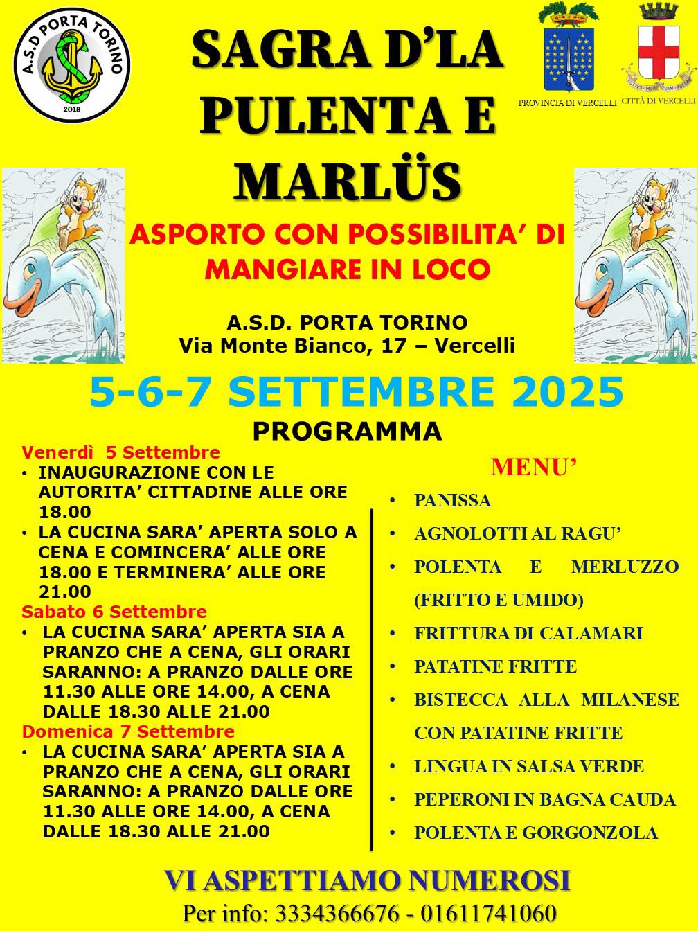 programma sagra polenta e merluzzo