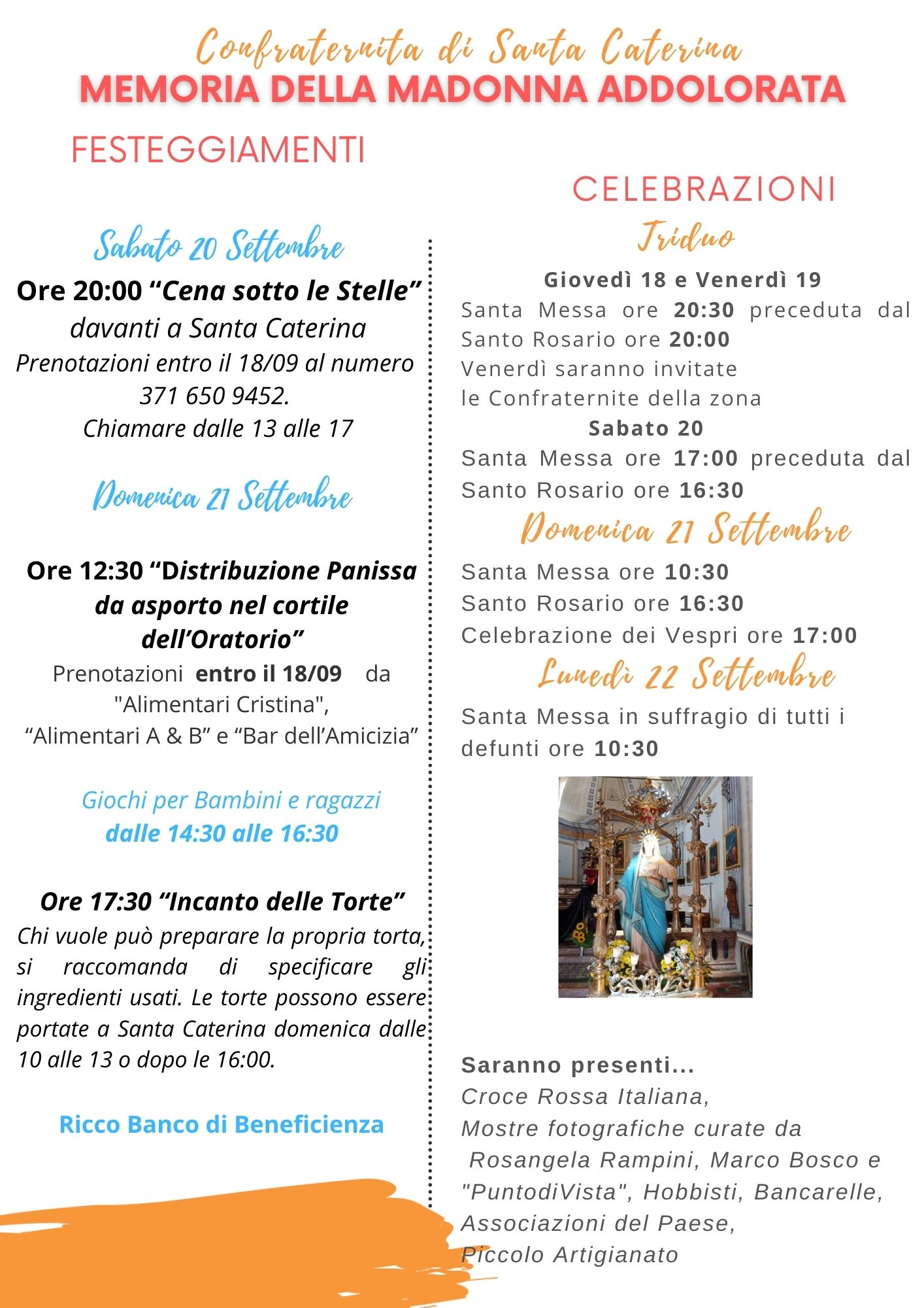 locandina programma festa S.Caterina