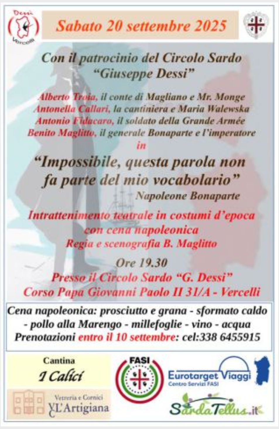 locandina intrattenimento teatrale e cena