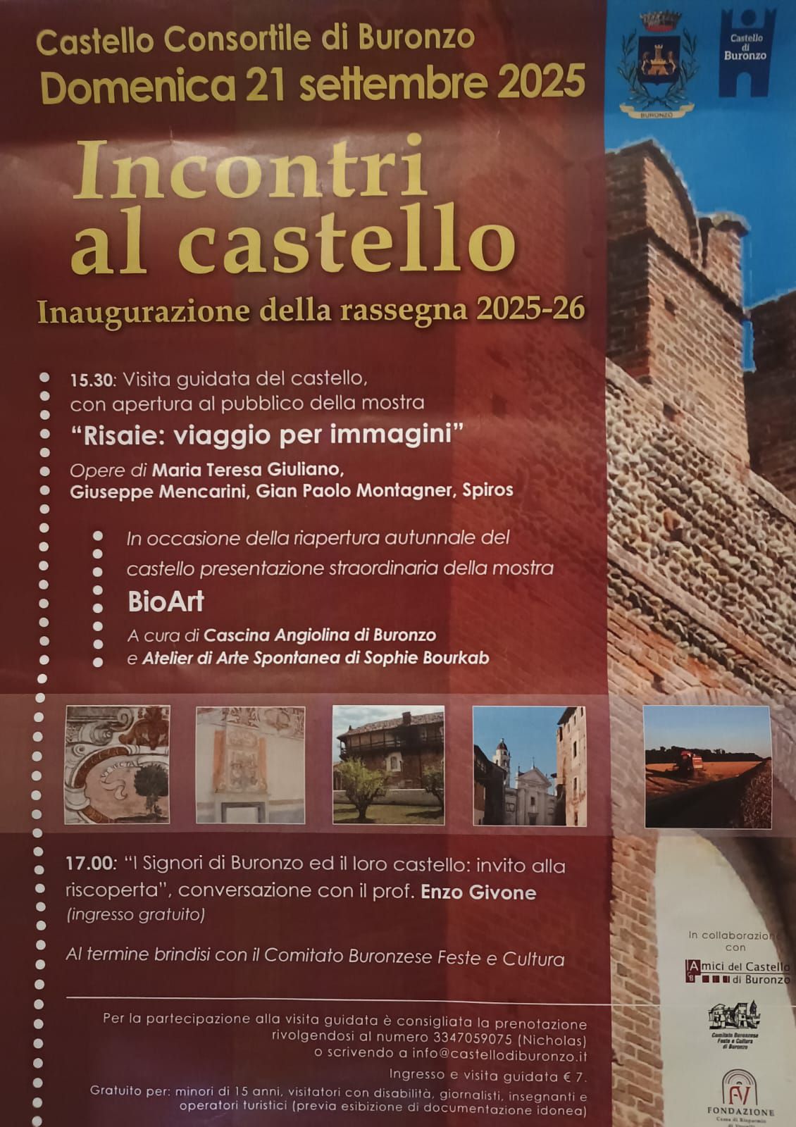 locandina incontri al castello